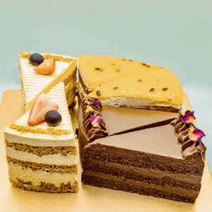 6 slice vegan cake sampler 2